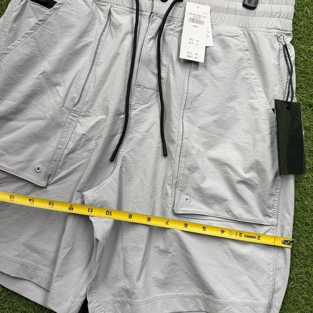 Abercrombie & Fitch Shorts Mens Small Nylon Pull On Drawstring Tech Gray NWT